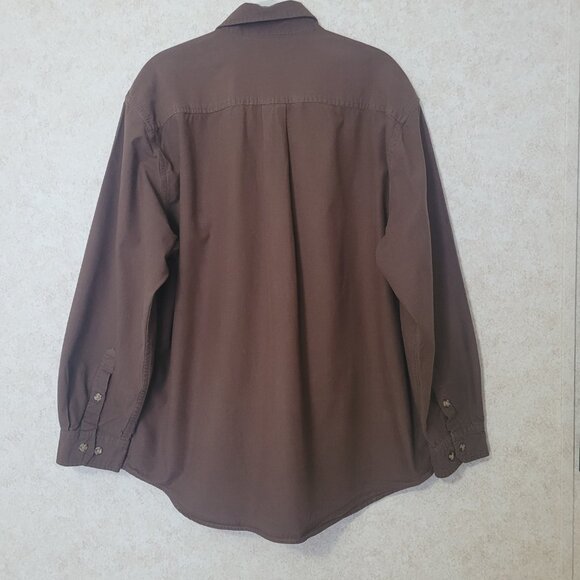 Brown Carhartt Shirt Mens Long Sleeve Size XL - Picture 7 of 15
